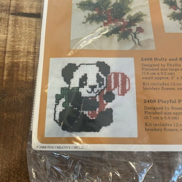 The Creative Circle Cross Stitch #2408 #2408 Holly And Berries, Playful Panda - Picture 3 of 7